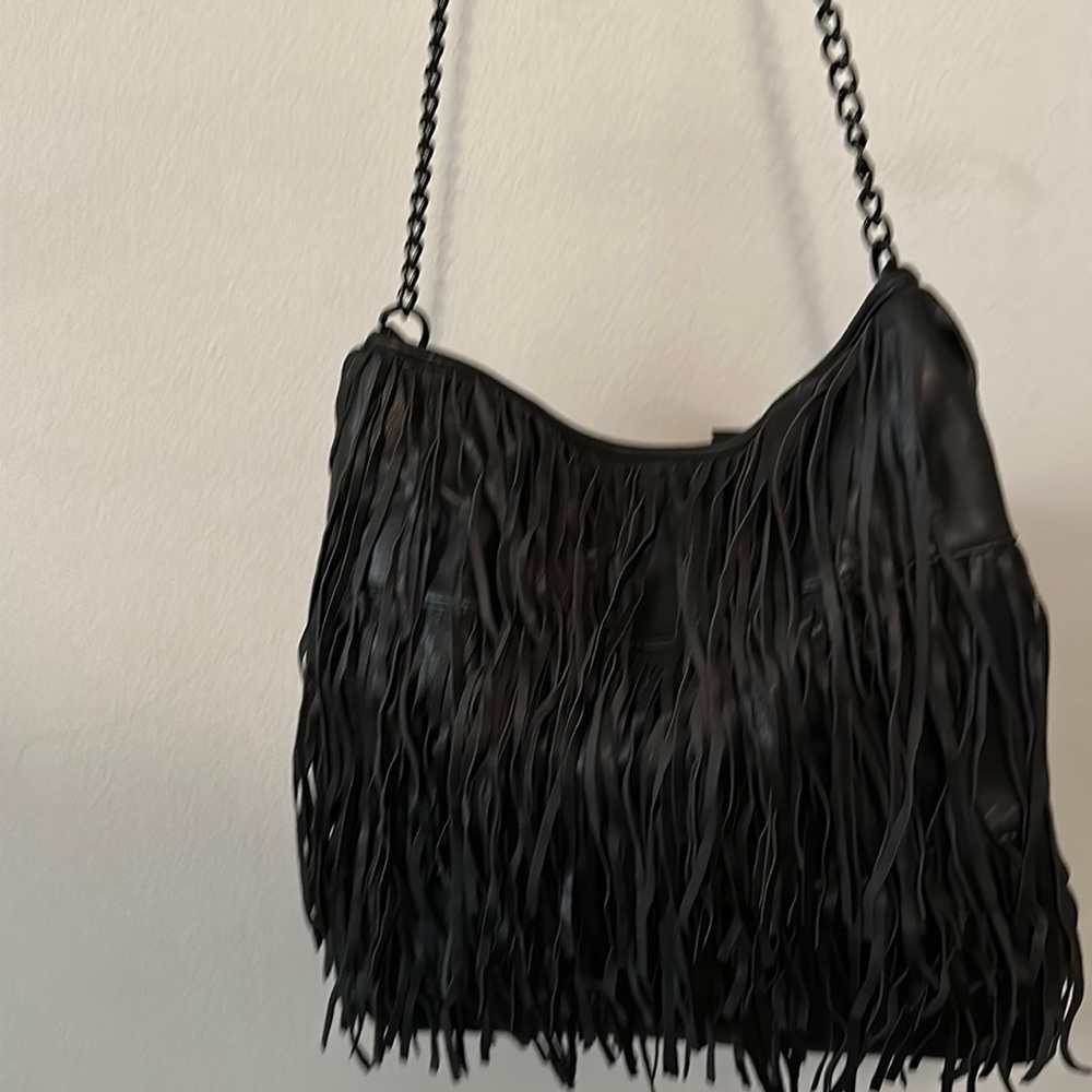 Black Steve Madden fringe bag brand new medium size